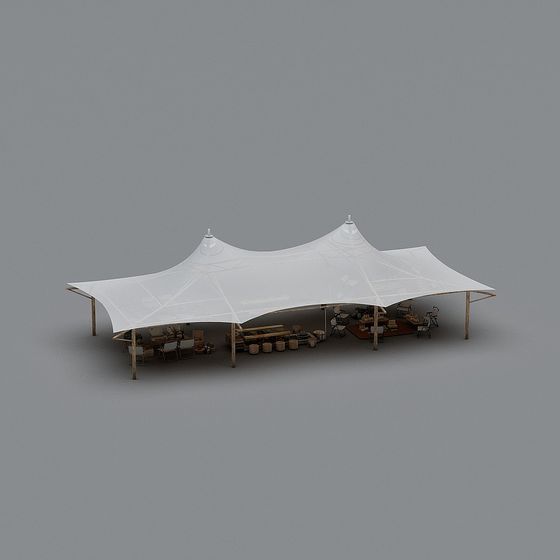 Modern Tent-Style Building 3D model
