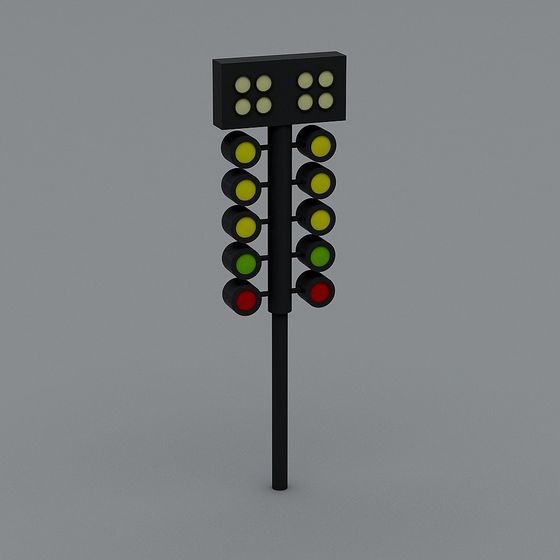 Stylish Low-Polygon Traffic Signal 3D model for Modern Projects