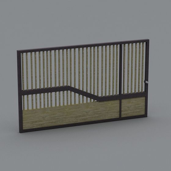 Stylish Low-Polygon Japanese Shoji Door 3D model
