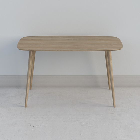 Streamlined Table Streamlined Wooden Table 3D model