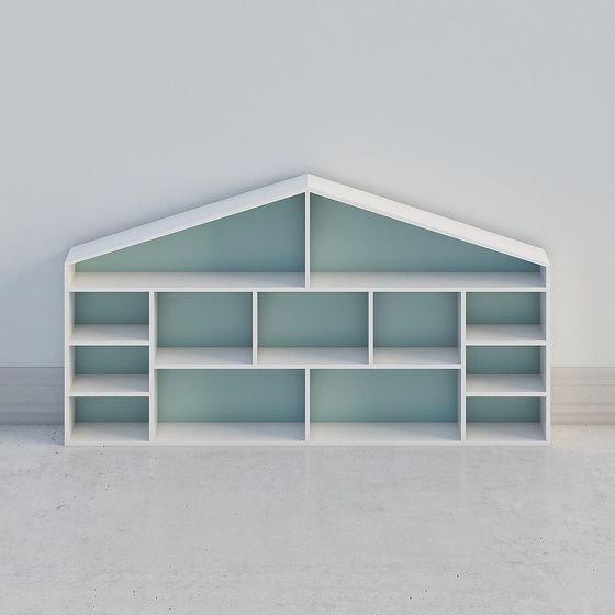 Modern Low-Polygon Bookshelf 3D model