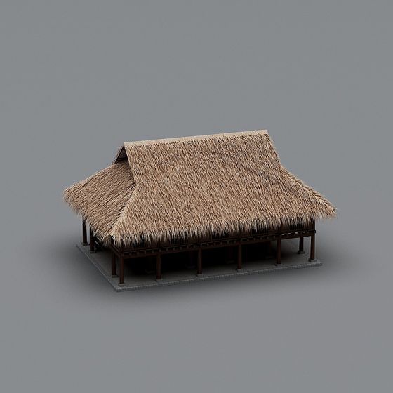 Charming Thatched Cottage 3D model