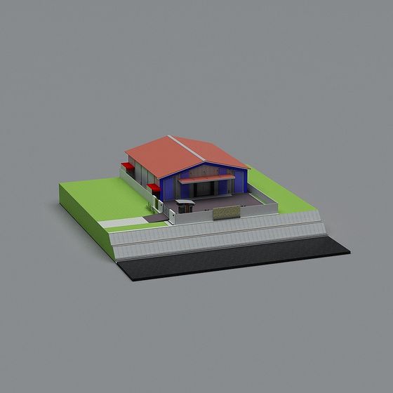 Stylish Low-Polygon House 3D Model Design