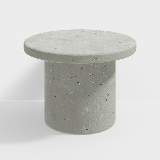 Stylish Concrete Round Table 3D model