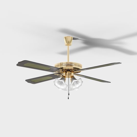 Elegant Ceiling Fan 3D model for Modern Spaces