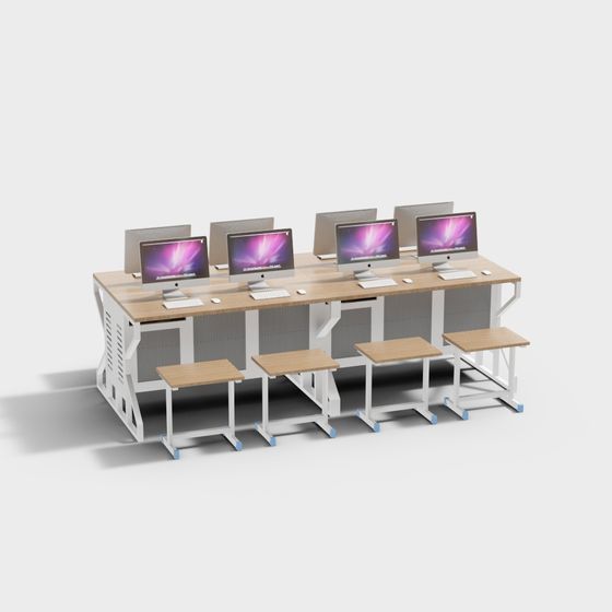 Multifunctional Workstation 3D model for Modern Office Spaces