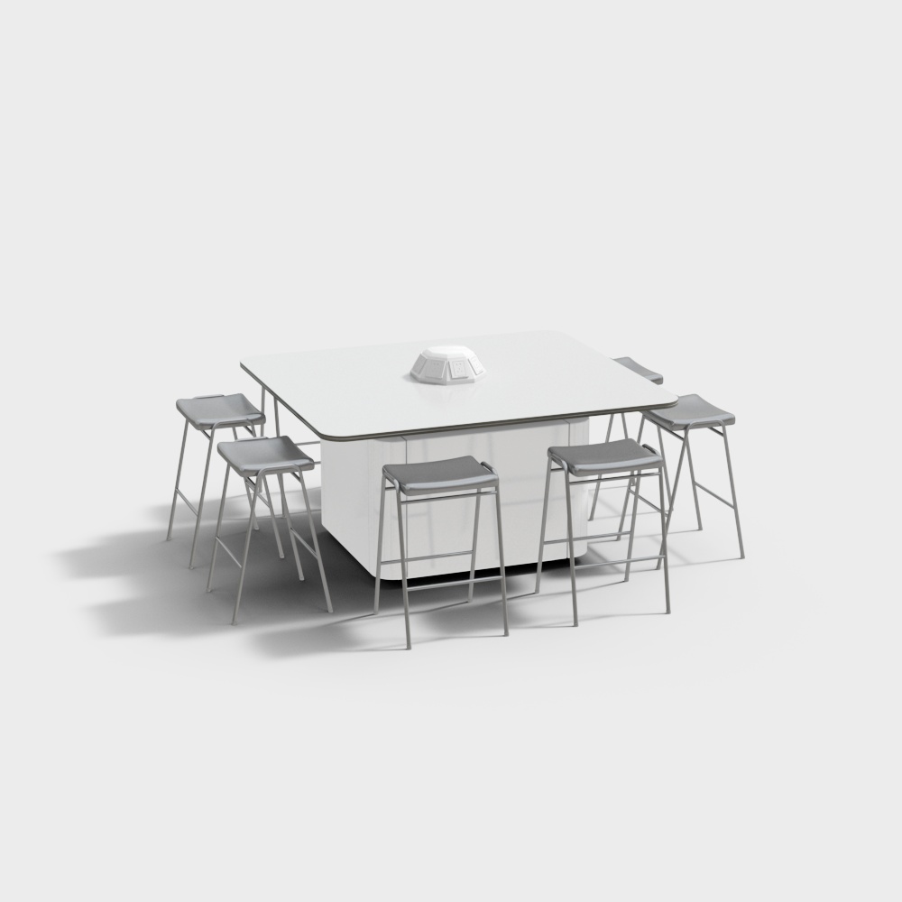 Stylish Urban Meeting Table and Chairs 3D model