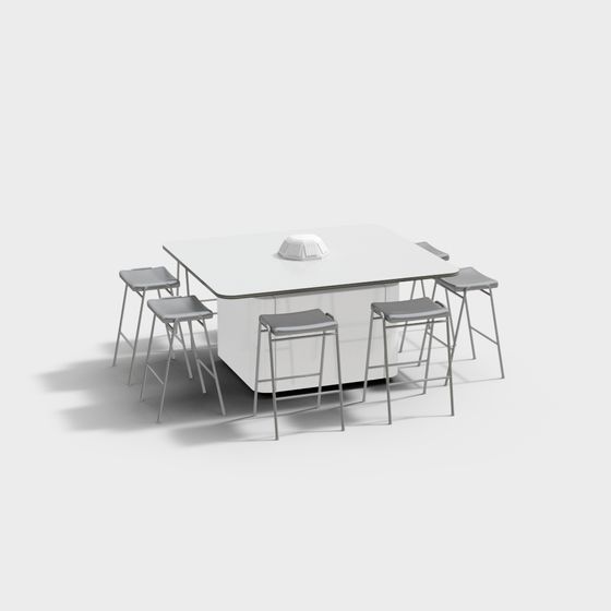 Stylish Urban Meeting Table and Chairs 3D model