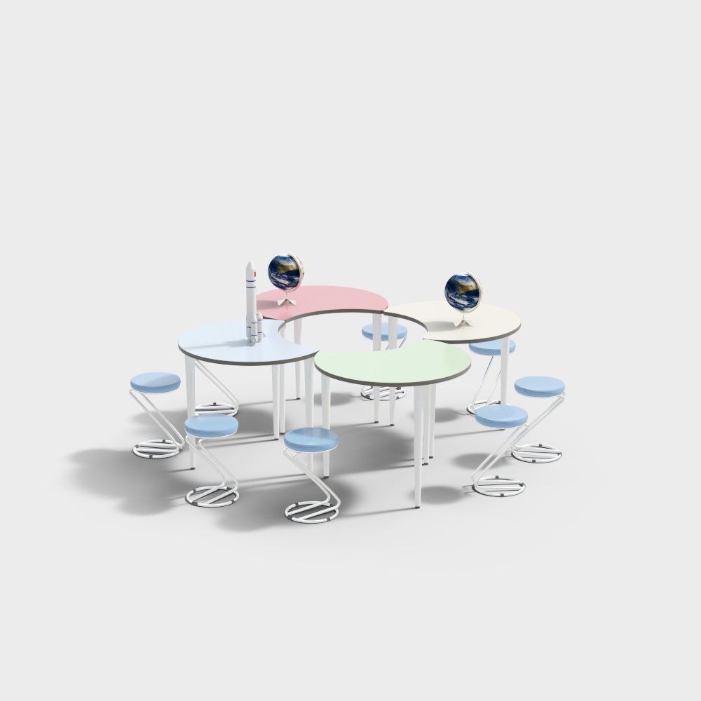 Set di scrivanie e sedie da laboratorio scientifico