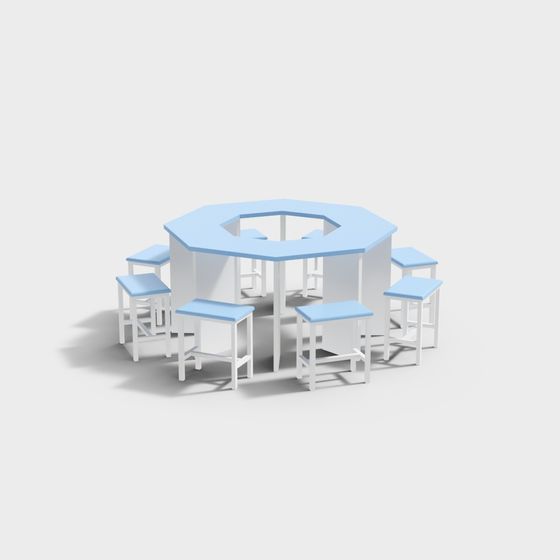 Hexagonal Party Table 3D model