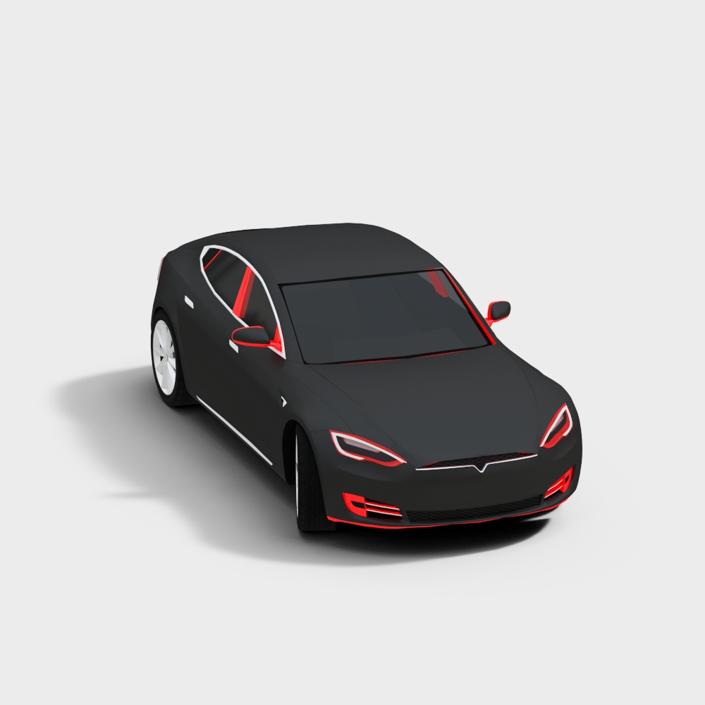 Sleek Black Sports Car 3D model