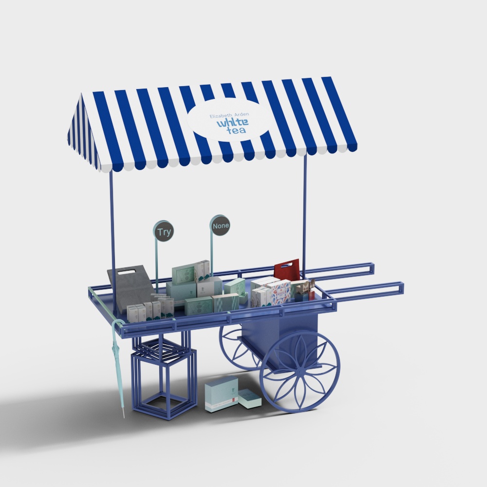 Modern sales truck in shopping mall