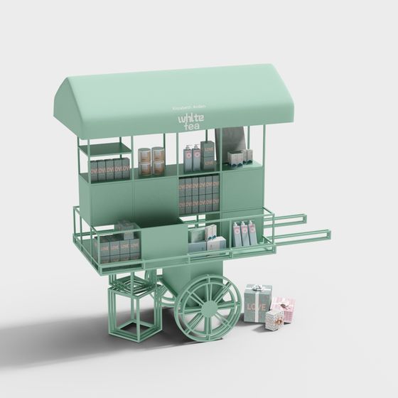 Vintage Tea Cart 3D model