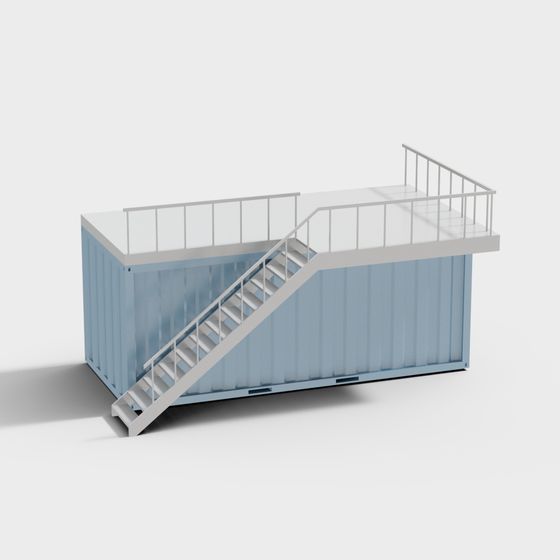 Unique Shipping Container Staircase 3D model