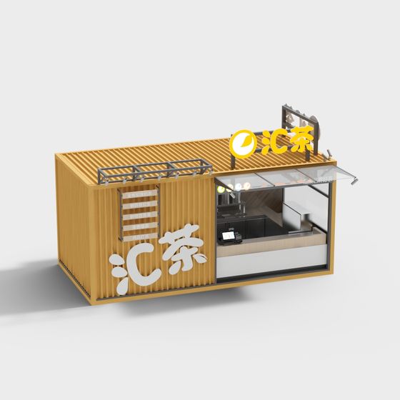Stylish Container Tea House 3D model for Creative Projects