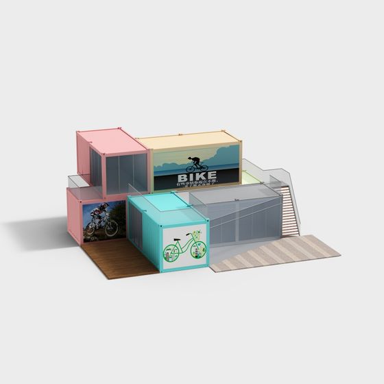 Stylish Low Polygon Container Home 3D model