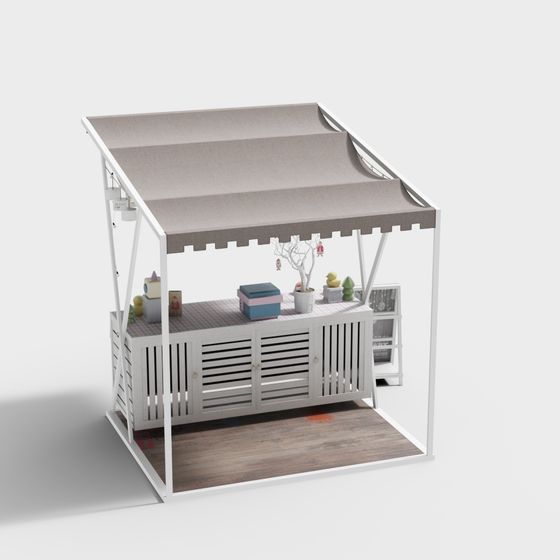 Whimsical Low-Poly Pavilion 3D model