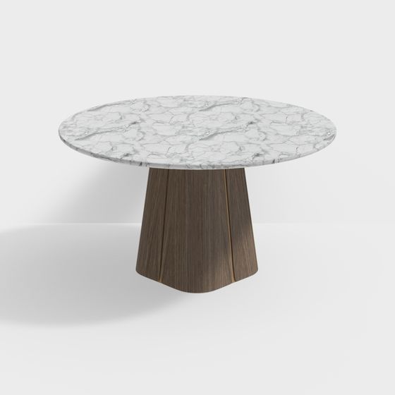 Elegant Marble Round Table 3D model