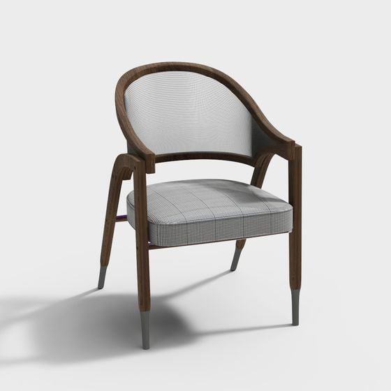 Chic Low-Poly Armchair 3D model for Modern Spaces