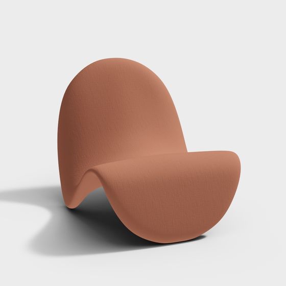 Stylish Streamlined Armchair 3D model for Modern Interiors