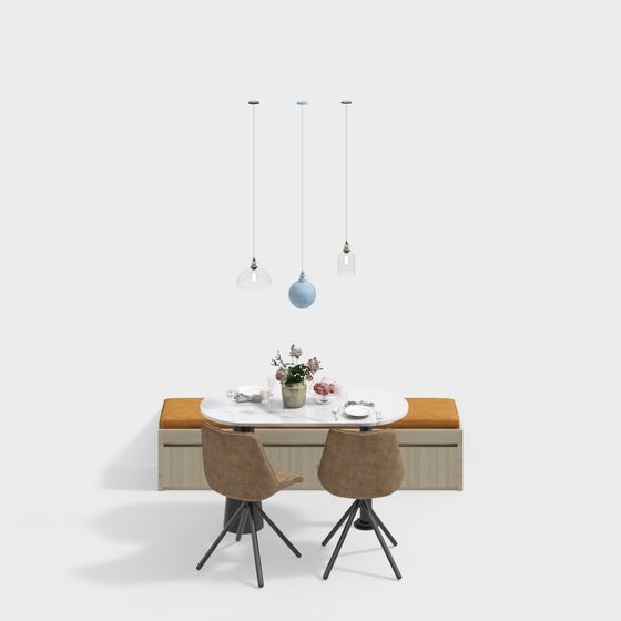 Warm Dining Table 3D model