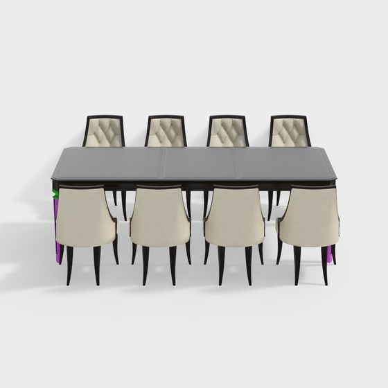 Elegant Dining Table and Chair 3D model