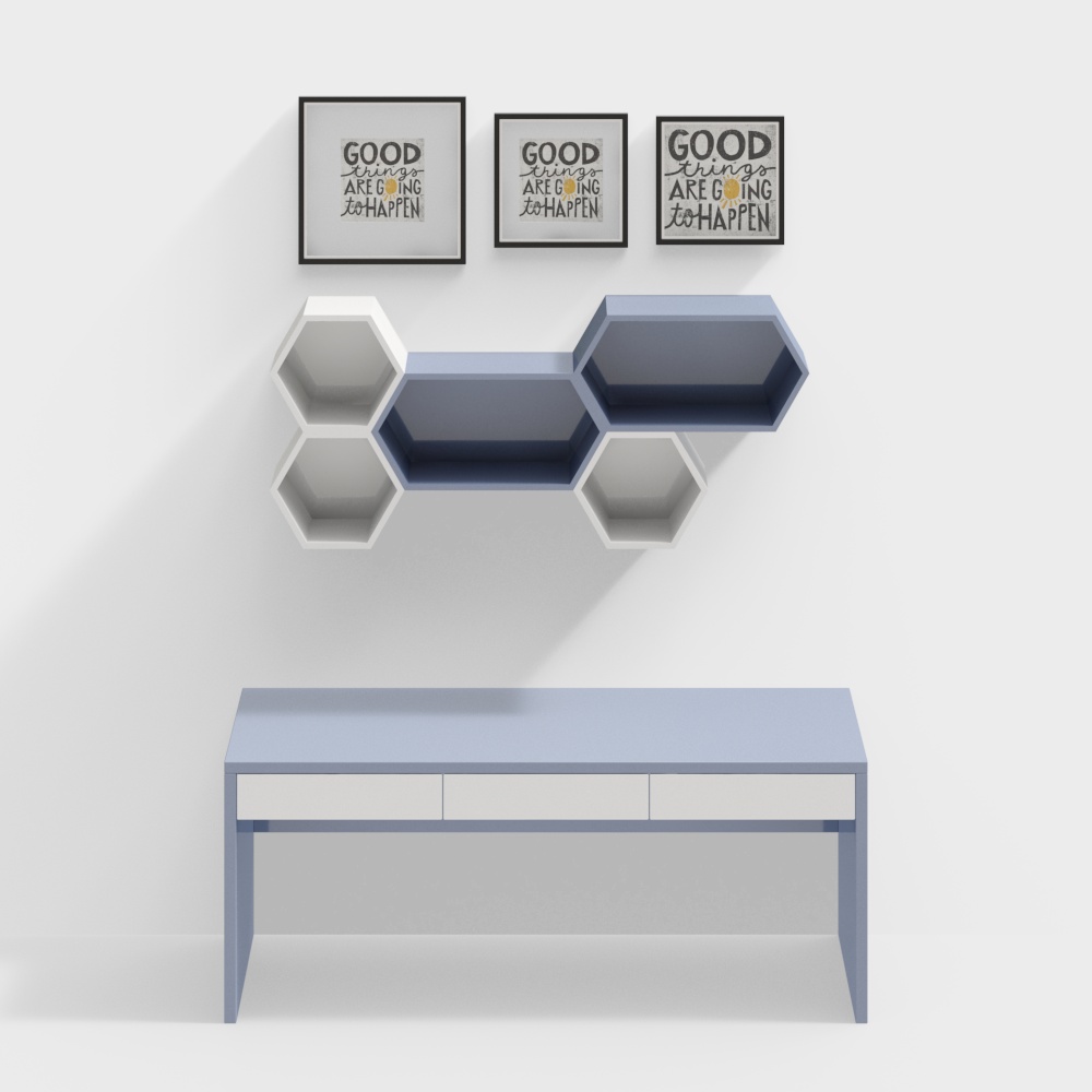 Combinaison de bureau en bois contemporain pour chambre