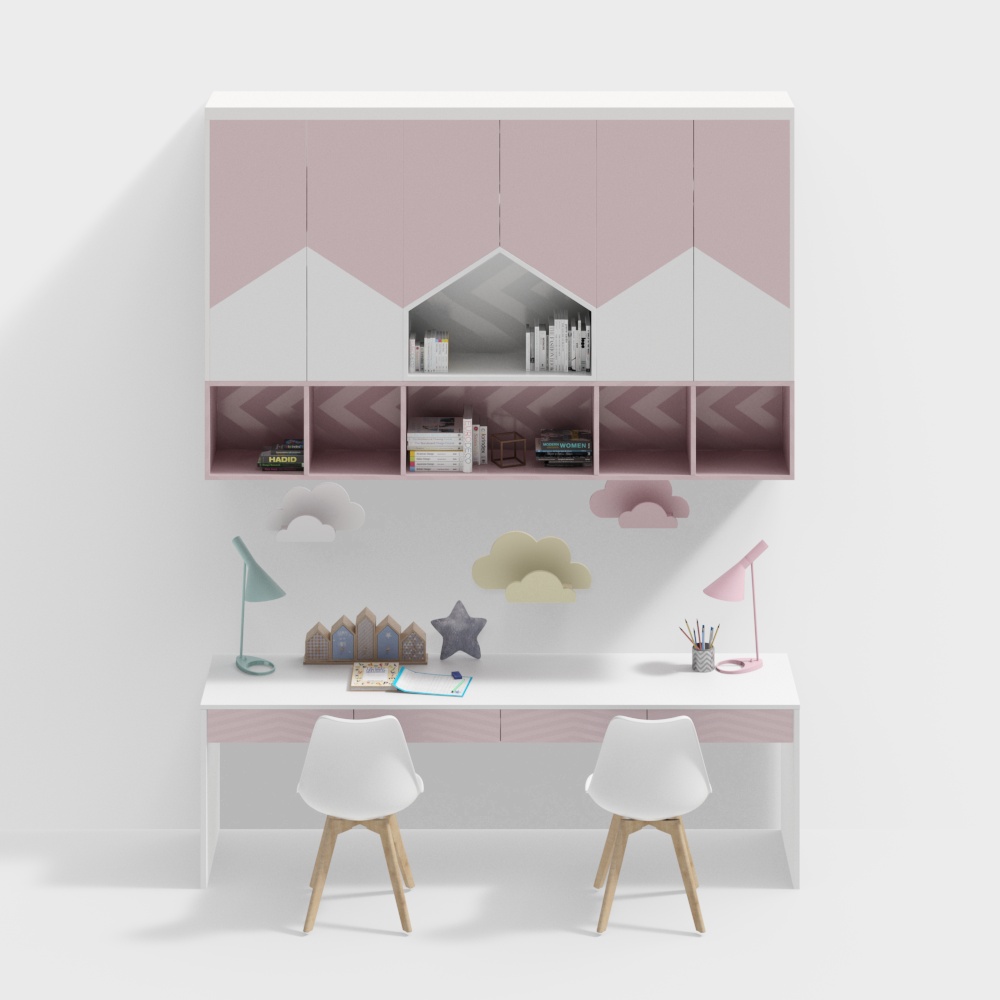 Combinaison de bureau en bois contemporain pour chambre