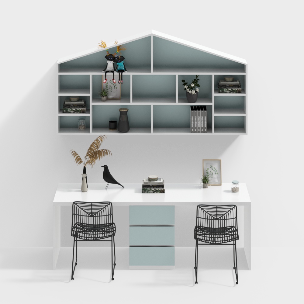 bedroom desk combination contemporary wooden