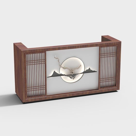 Oriental Elegance Screen 3D model for Tranquil Designs