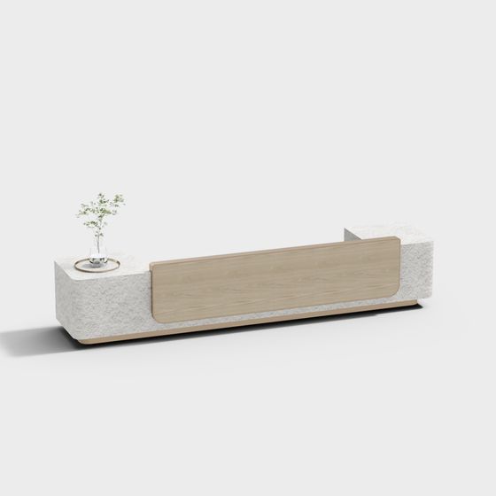 Concrete and Wood Texture TV Cabinet 3D model