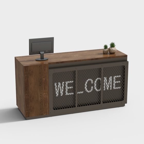 Industrial Reception Desk 3D model