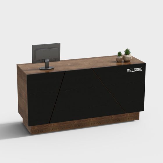 Modern Reception Desk 3D model for Creative Spaces