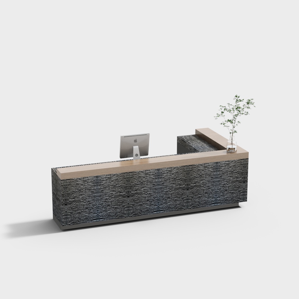 Stylish Reception Desk 3D model for Modern Spaces