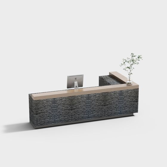 Stylish Reception Desk 3D model for Modern Spaces
