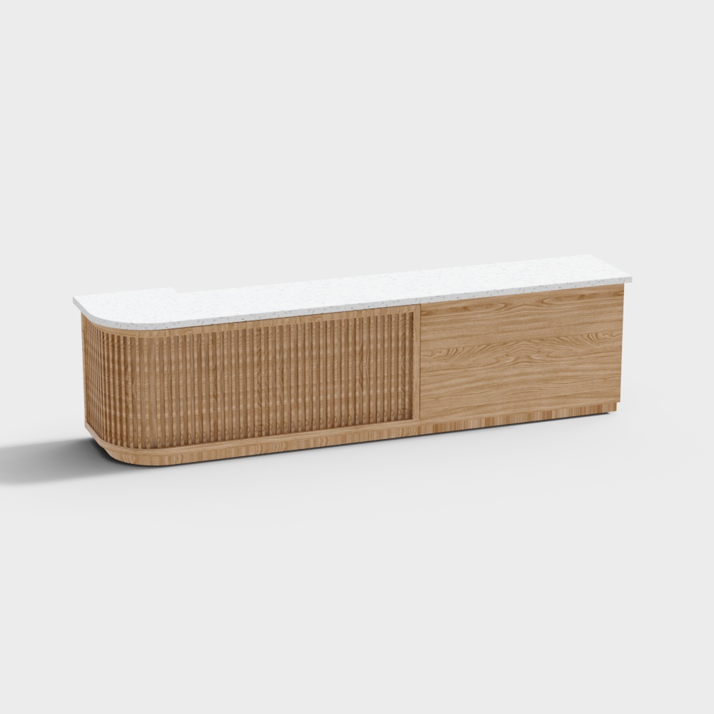 Elegant Wooden TV Cabinet 3D model