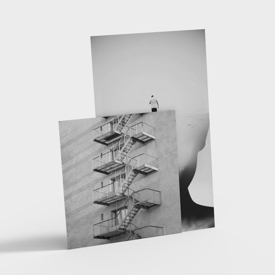 Detailed Fire Escape Staircase 3D model