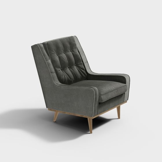 Elegant Gray Sofa 3D model for Modern Interiors