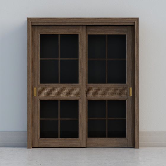 Glass Window Wooden Door 3D model for Creative Projects
