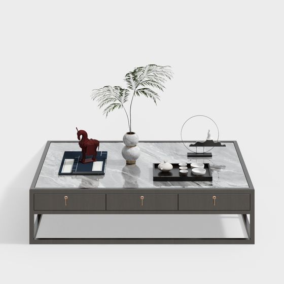 Elegant Low-Poly Coffee Table 3D model