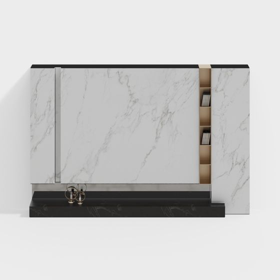 Elegant Marble TV Stand 3D model