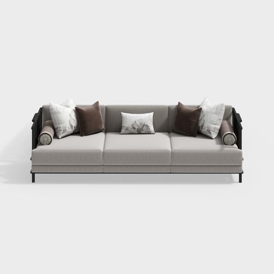 Unique Minimalist Sofa 3D model for Modern Interiors