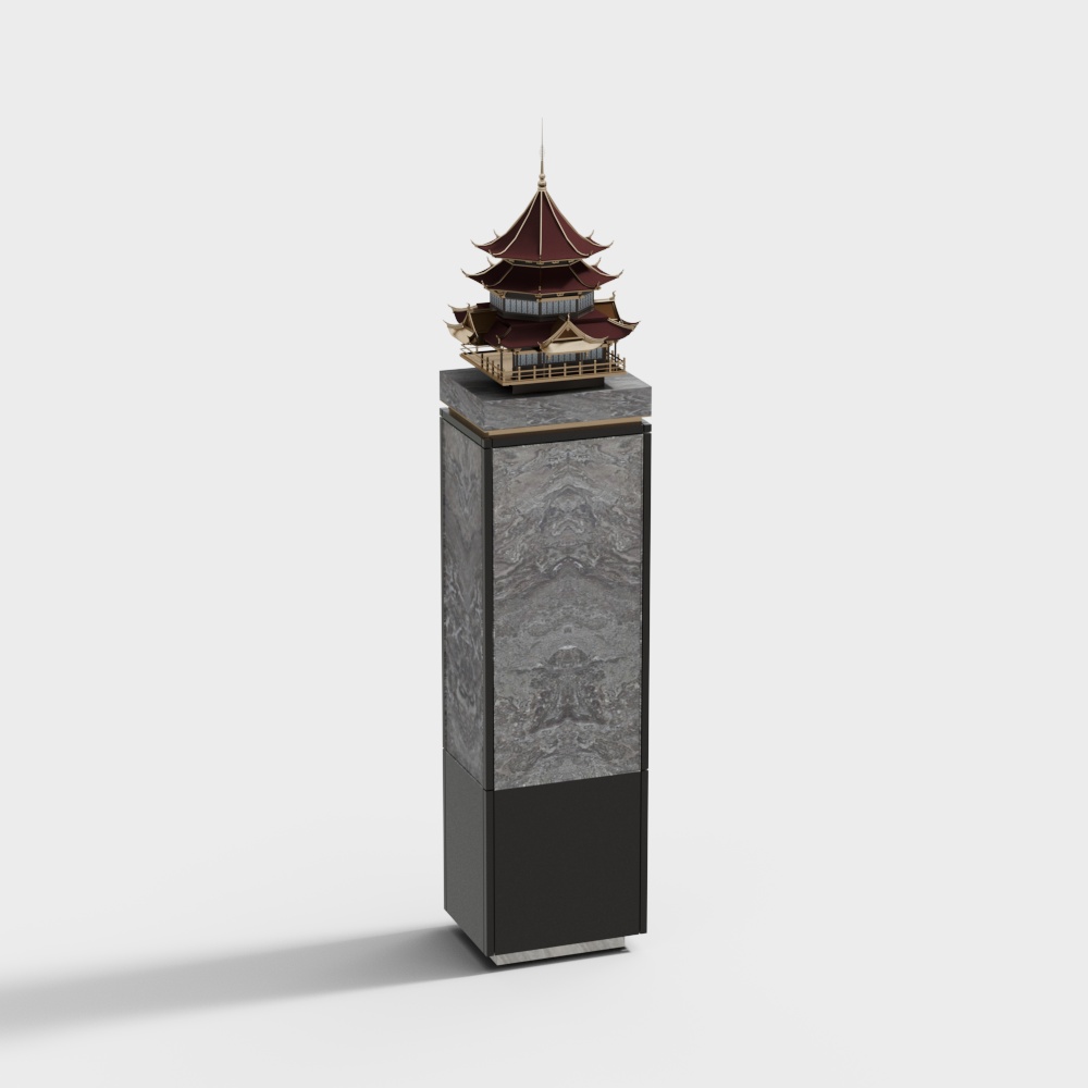 East Asian Pagoda 3D model