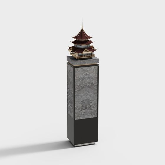 East Asian Pagoda 3D model
