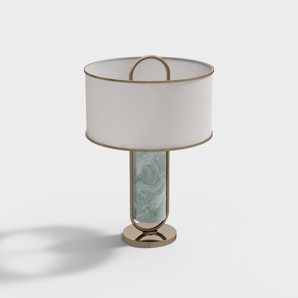 Elegant Marble and Gold Table Lamp 3D model