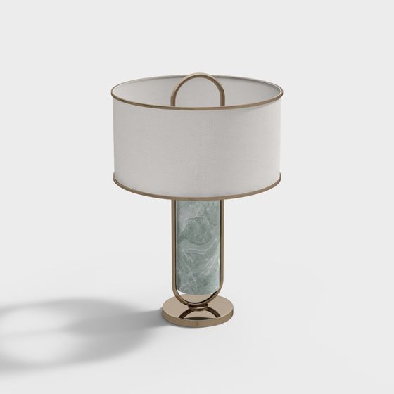 Elegant Marble and Gold Table Lamp 3D model