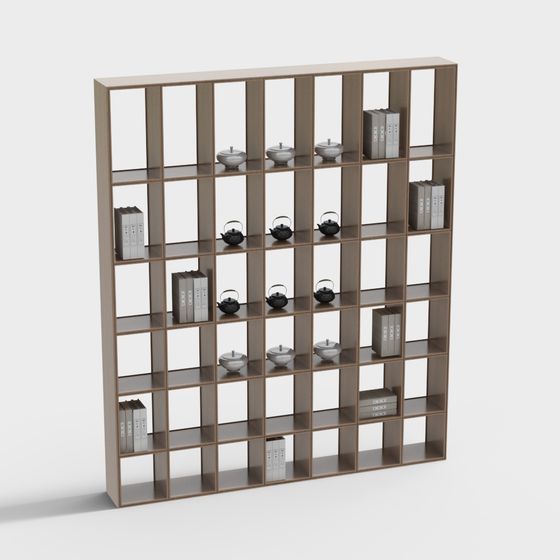 Elegant Low-Polygon Bookshelf 3D model