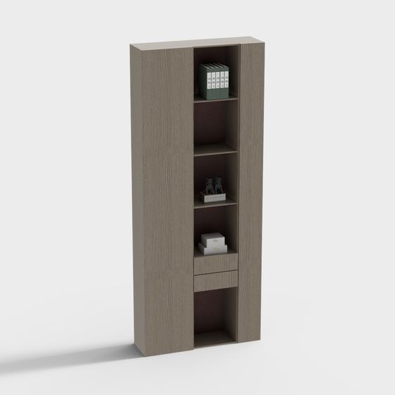Stylish Low-Poly Bookshelf 3D model for Modern Spaces