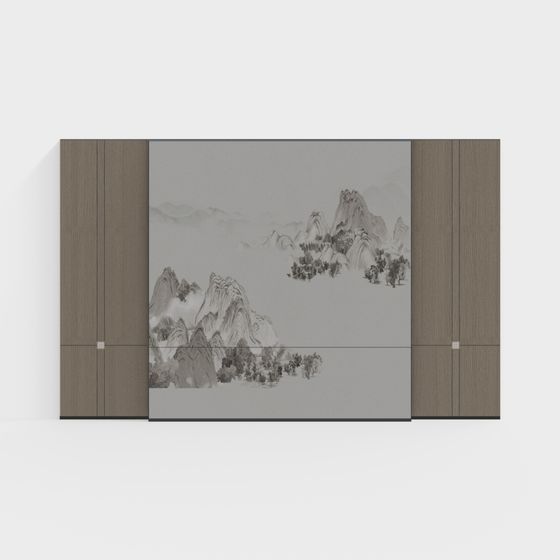 Ink Landscape Screen 3D model