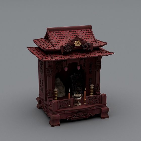 Serene Zen Altar 3D model